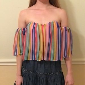 Striped Crop Top NWOT